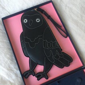 Oscar de la Renta Leather Novelty Owl Clutch